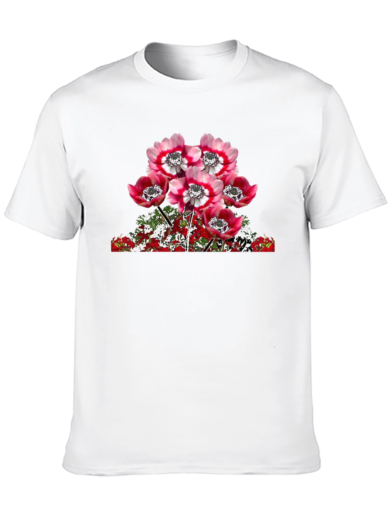Floral Anemone Graphic T-Shirt - Black