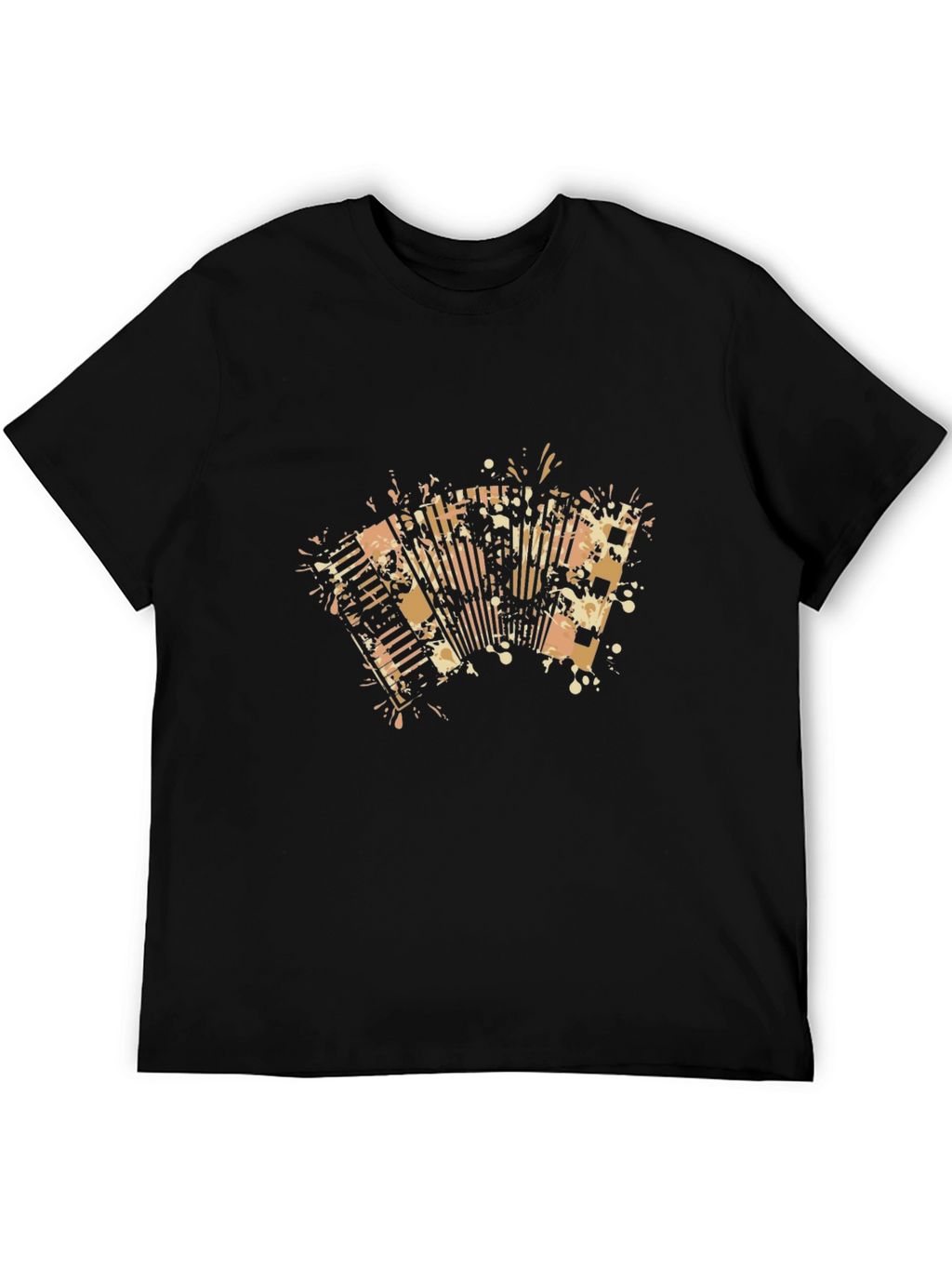 Accordion Graphic Print Black T-Shirt