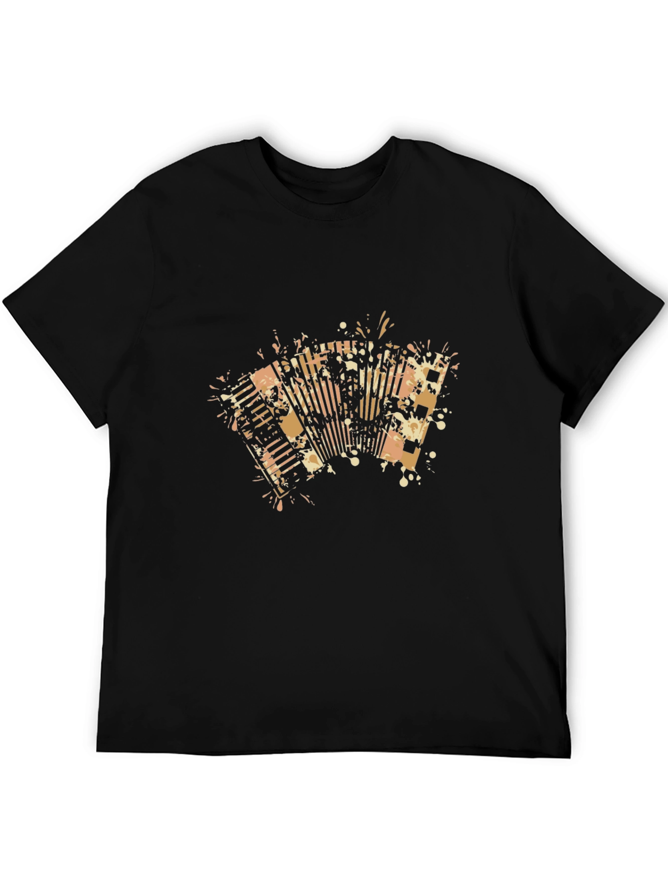 Accordion Graphic Print Black T-Shirt