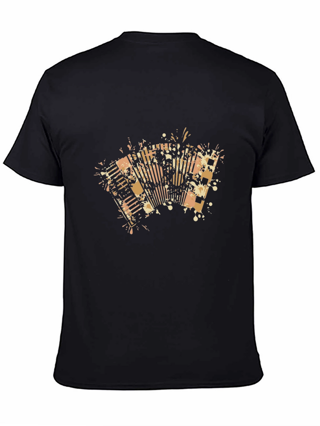 Accordion Graphic Print Black T-Shirt