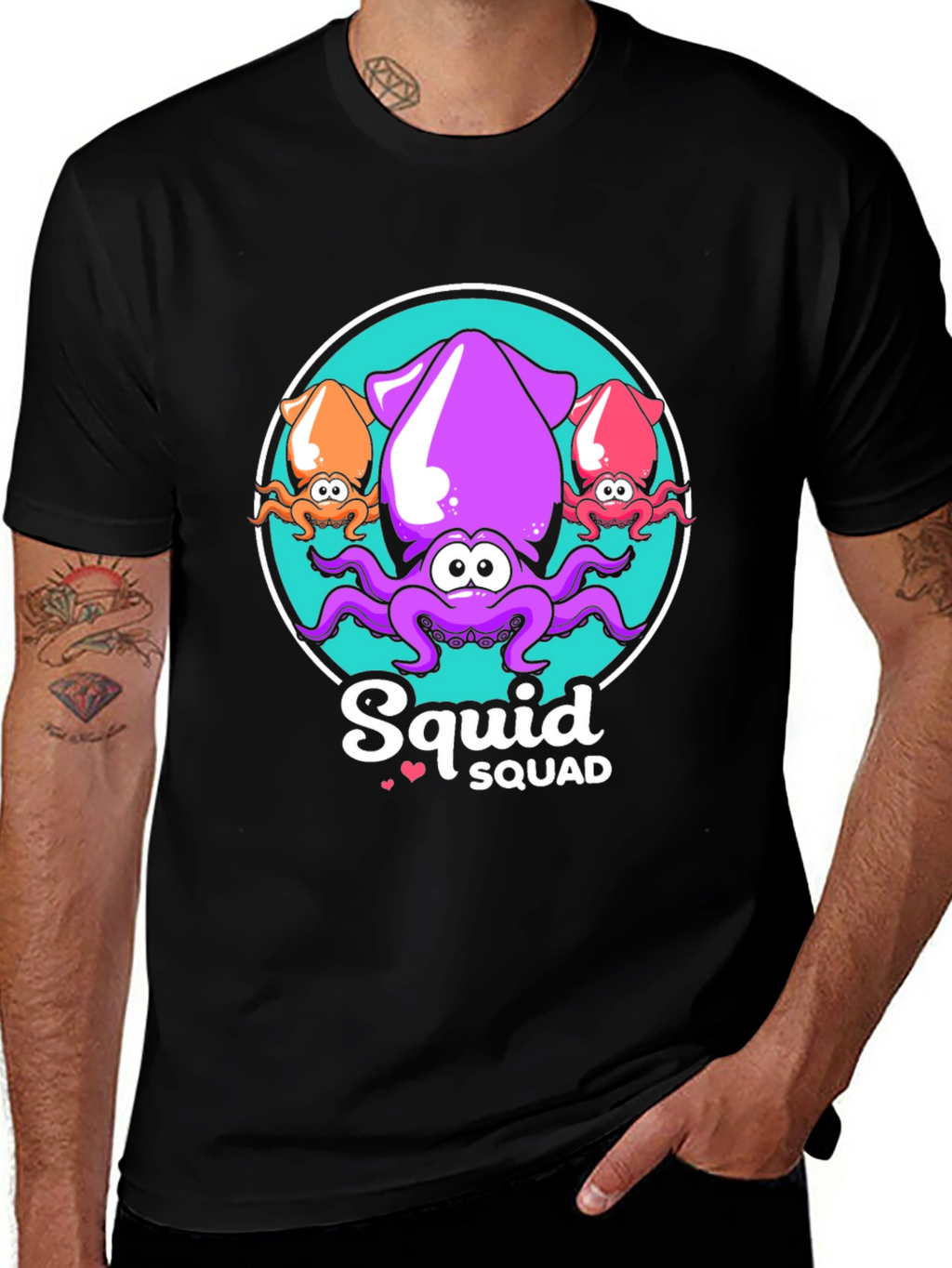 Squid Squad Black T-Shirt - Fun Graphic Tee