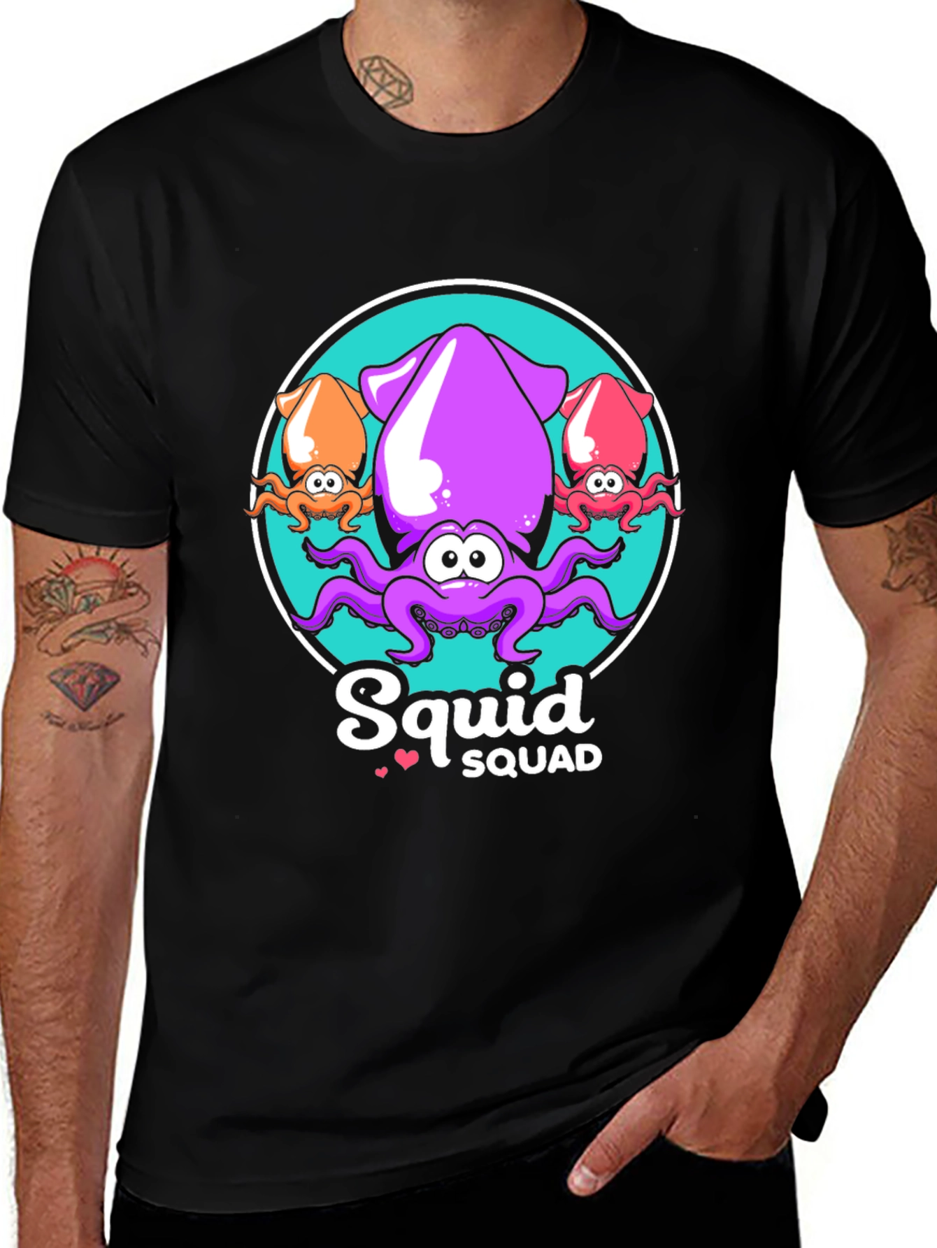 Squid Squad Black T-Shirt - Fun Graphic Tee