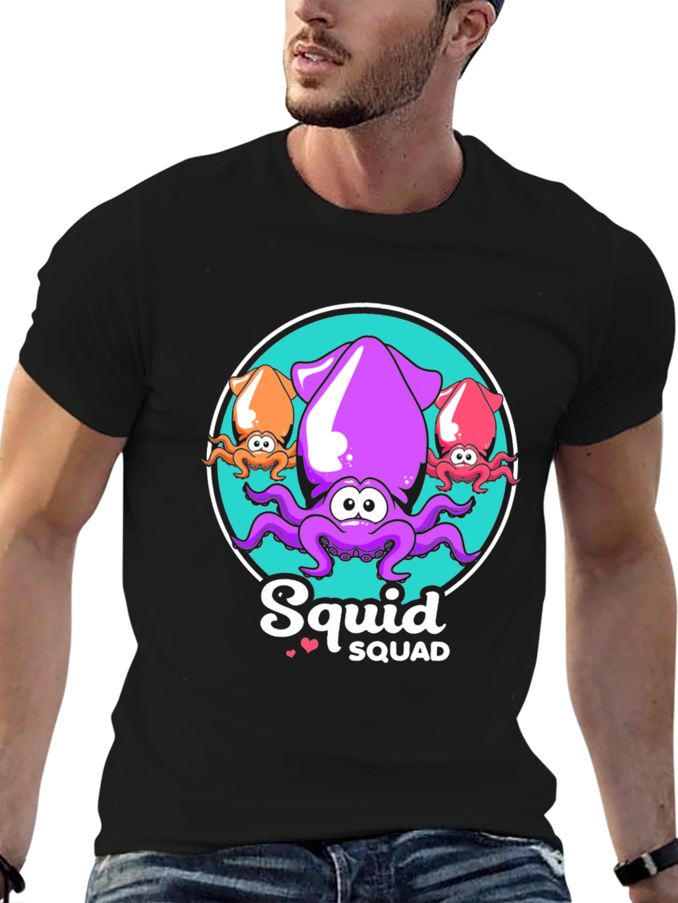 Squid Squad Black T-Shirt - Fun Graphic Tee