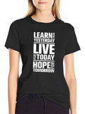 Inspirational Graphic Tee - Learn Live Hope