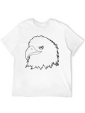 Bold Eagle Head Graphic Tee - Black
