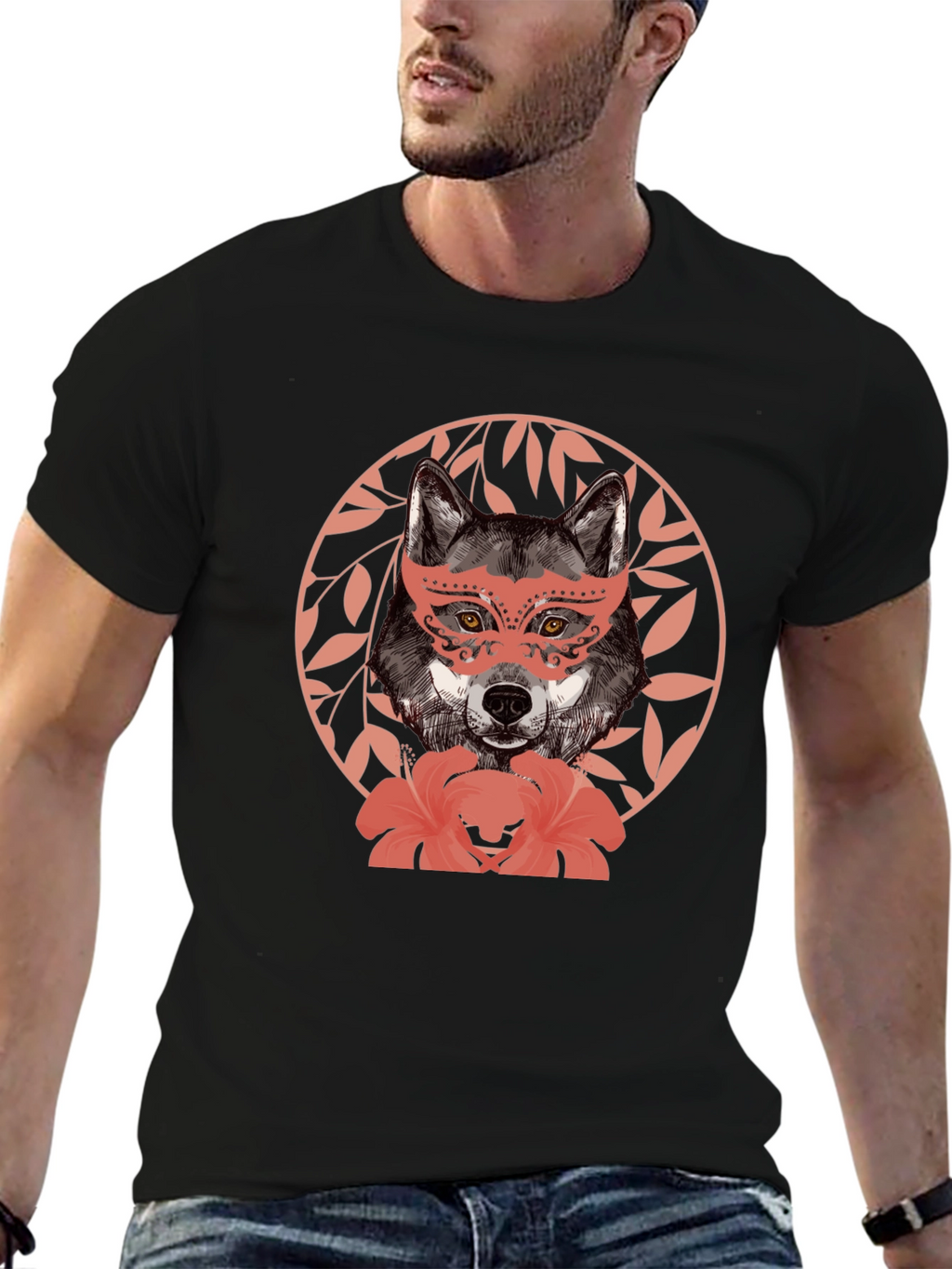 Wolf in Mask Graphic T-Shirt