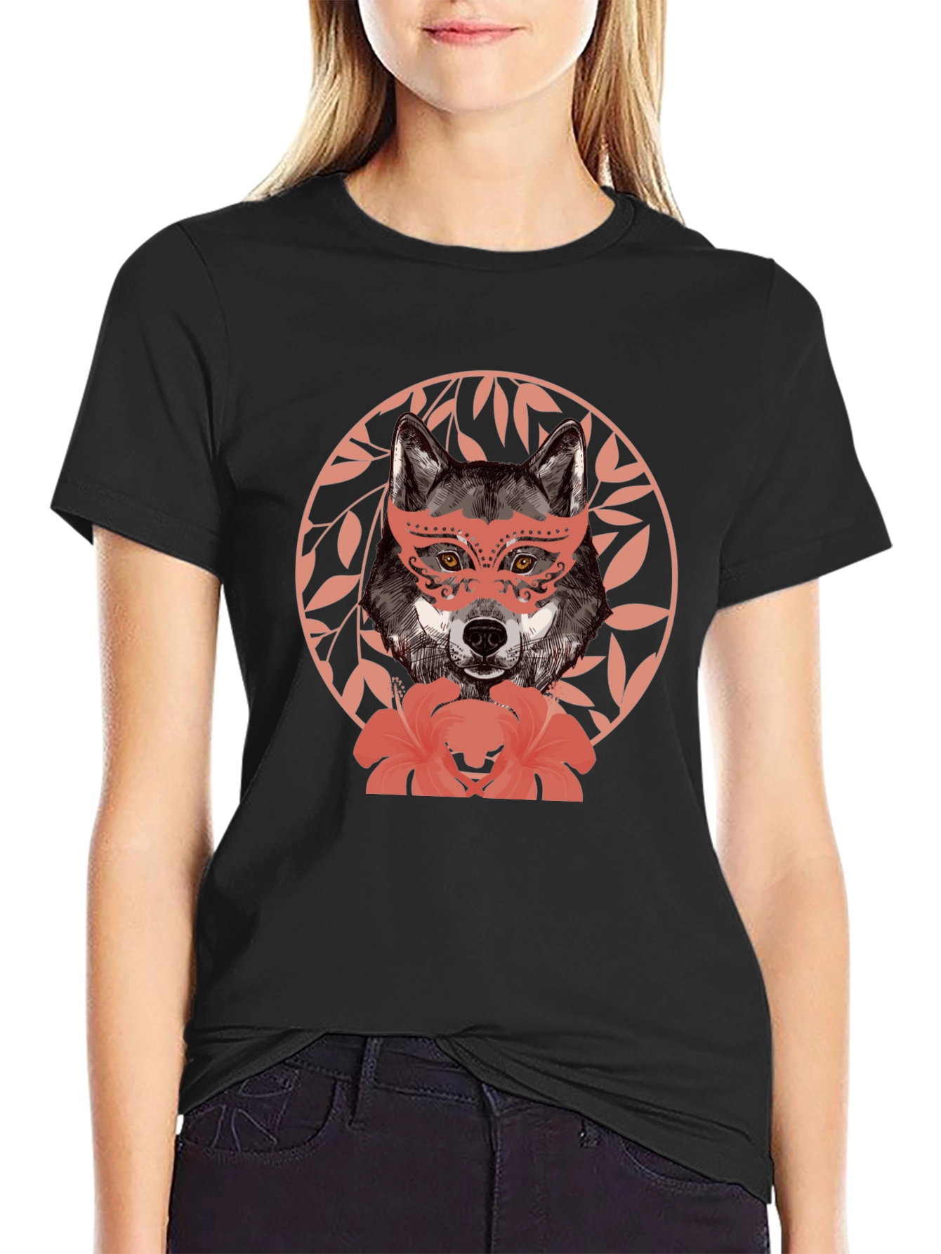 Wolf in Mask Graphic T-Shirt