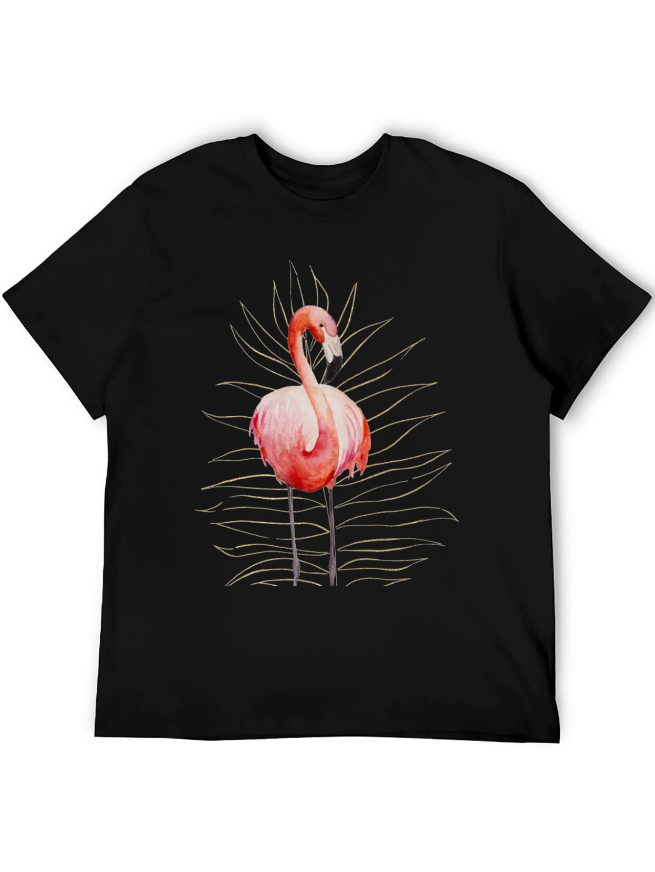 Flamingo Graphic Tee - Stylish Mens Black T-Shirt