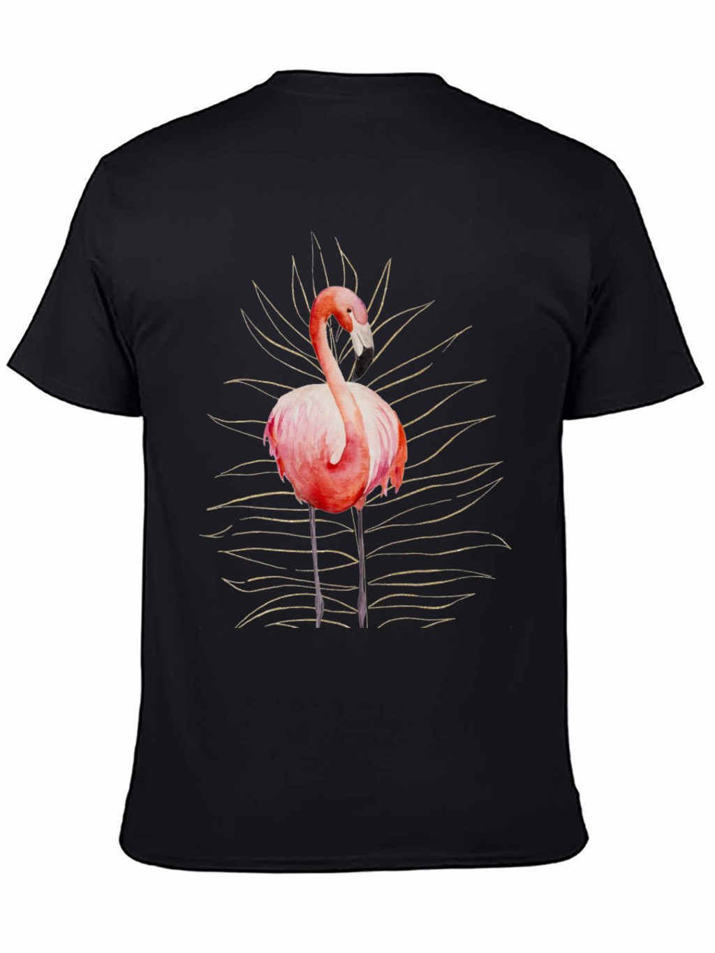 Flamingo Graphic Tee - Stylish Mens Black T-Shirt