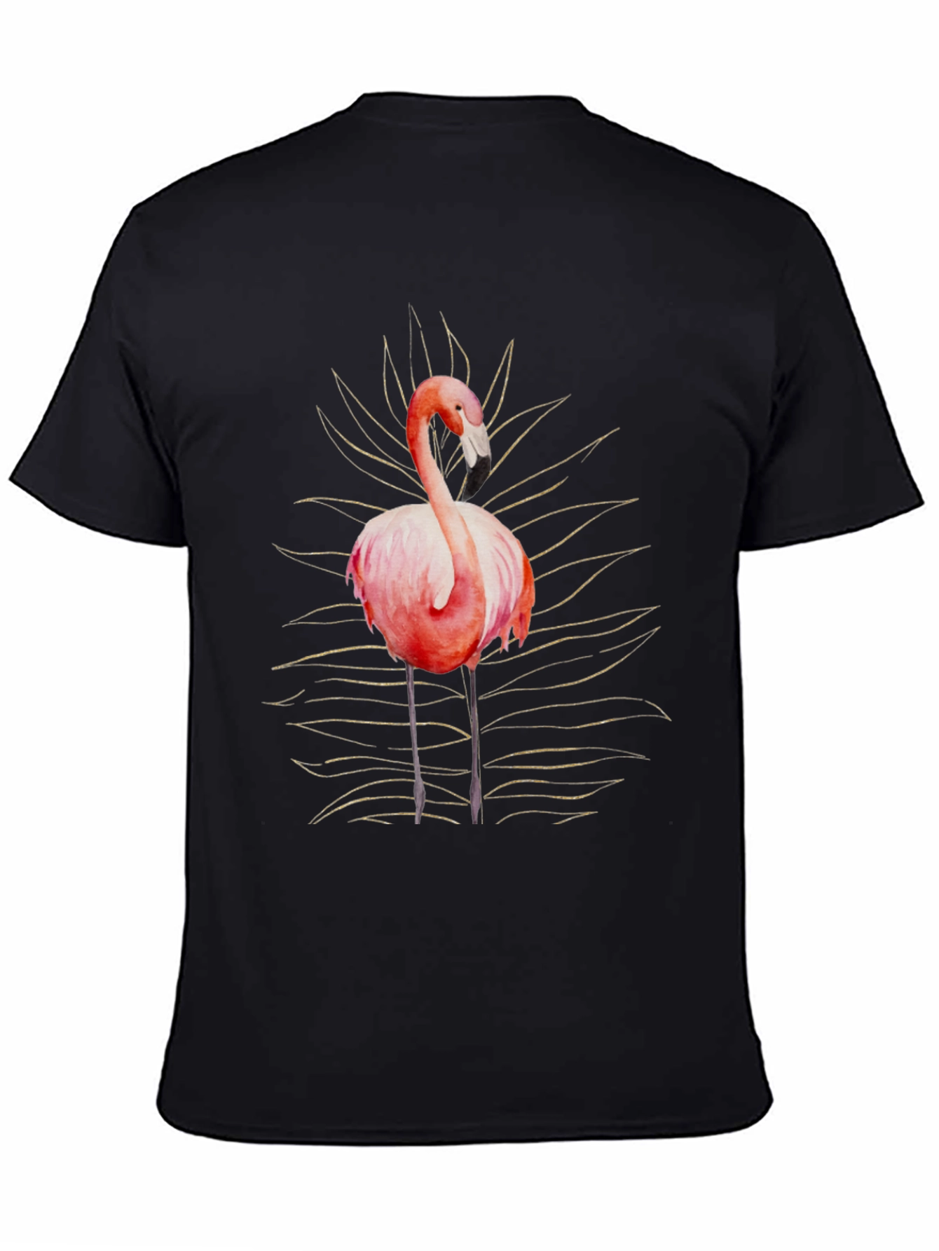 Flamingo Graphic Tee - Stylish Mens Black T-Shirt