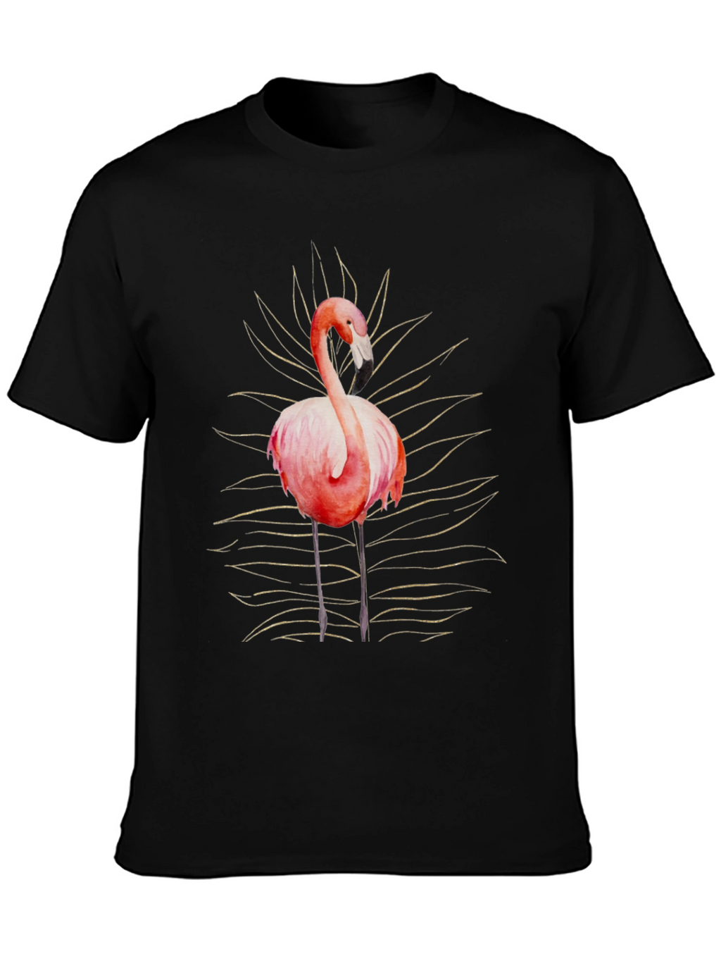 Flamingo Graphic Tee - Stylish Mens Black T-Shirt