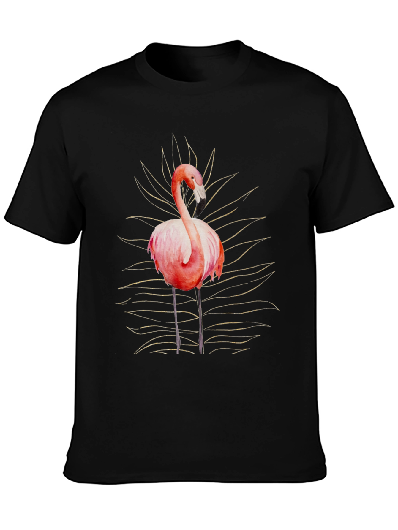 Flamingo Graphic Tee - Stylish Mens Black T-Shirt
