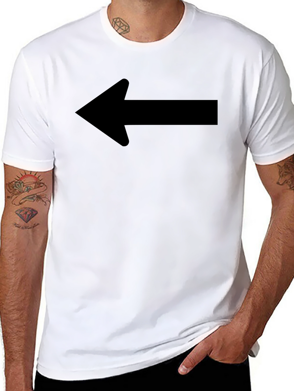 Left Arrow T-Shirt - Casual Cotton Tee