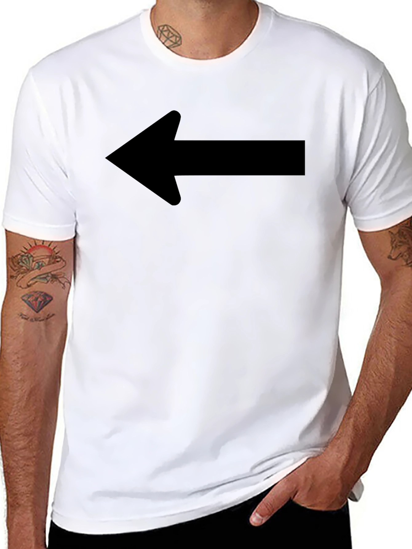 Left Arrow T-Shirt - Casual Cotton Tee