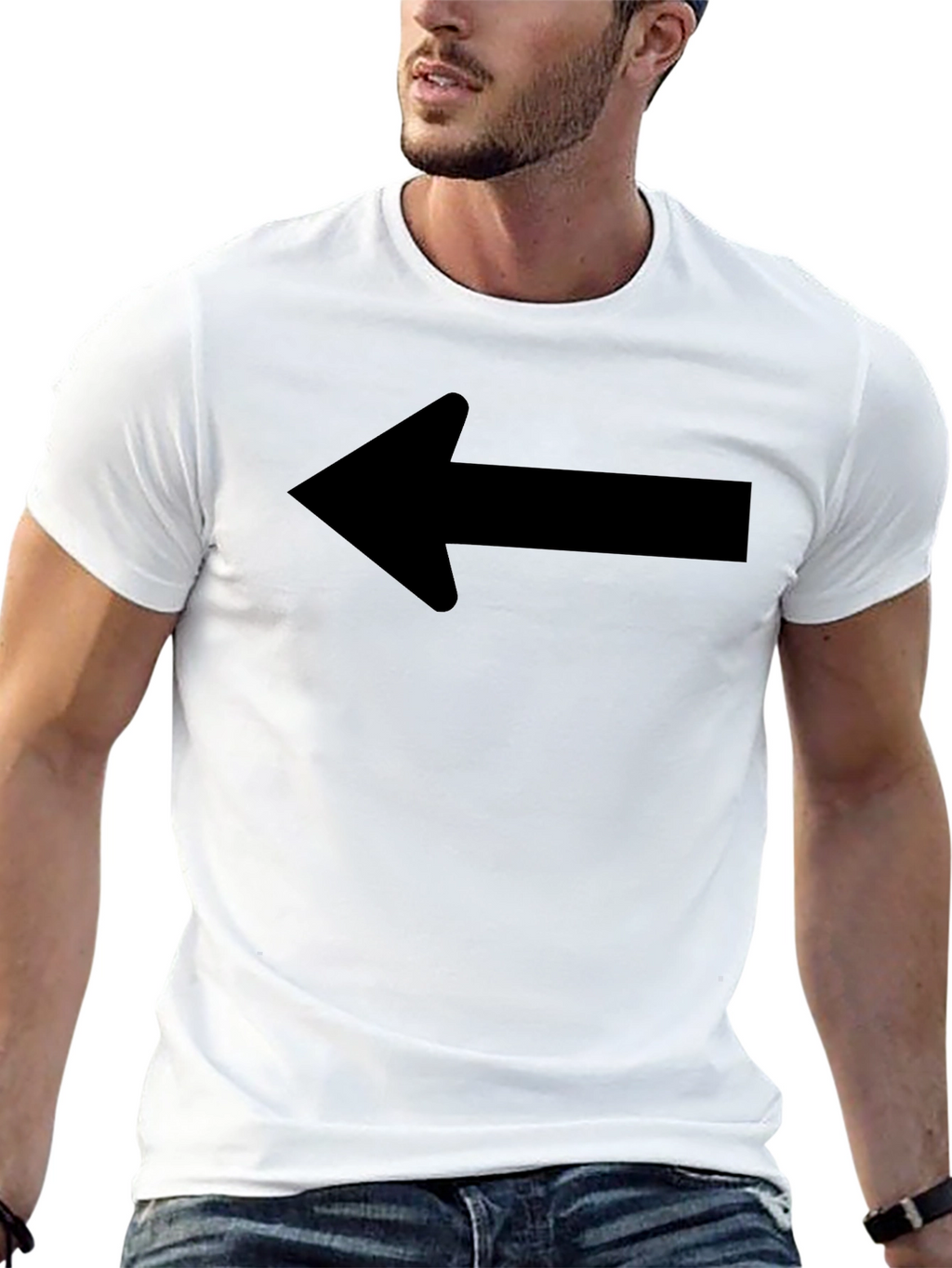 Left Arrow T-Shirt - Casual Cotton Tee