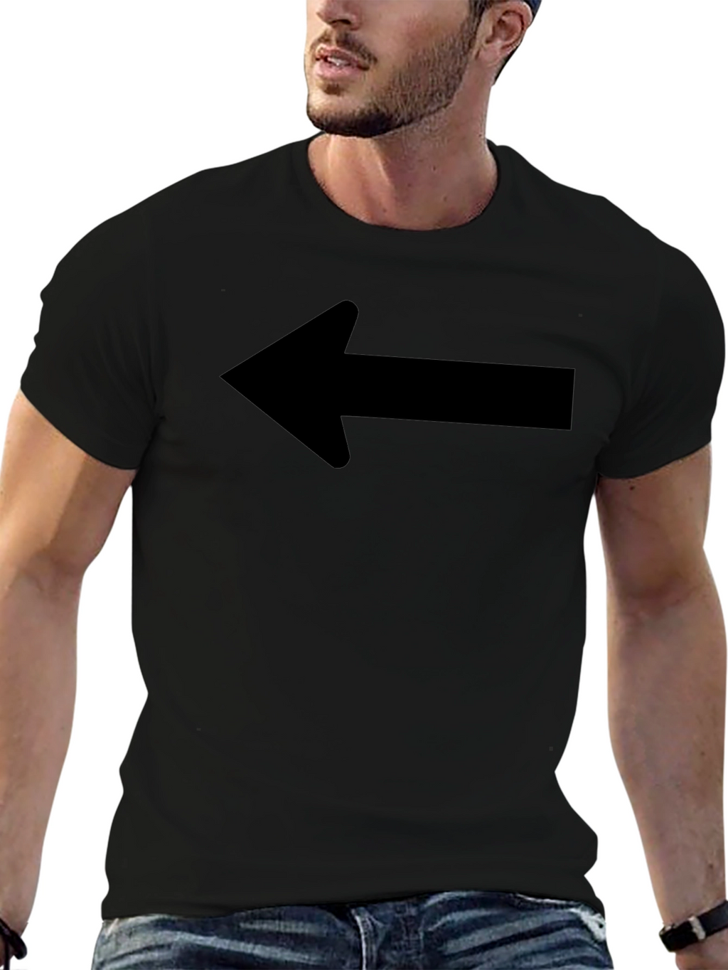 Left Arrow T-Shirt - Casual Cotton Tee