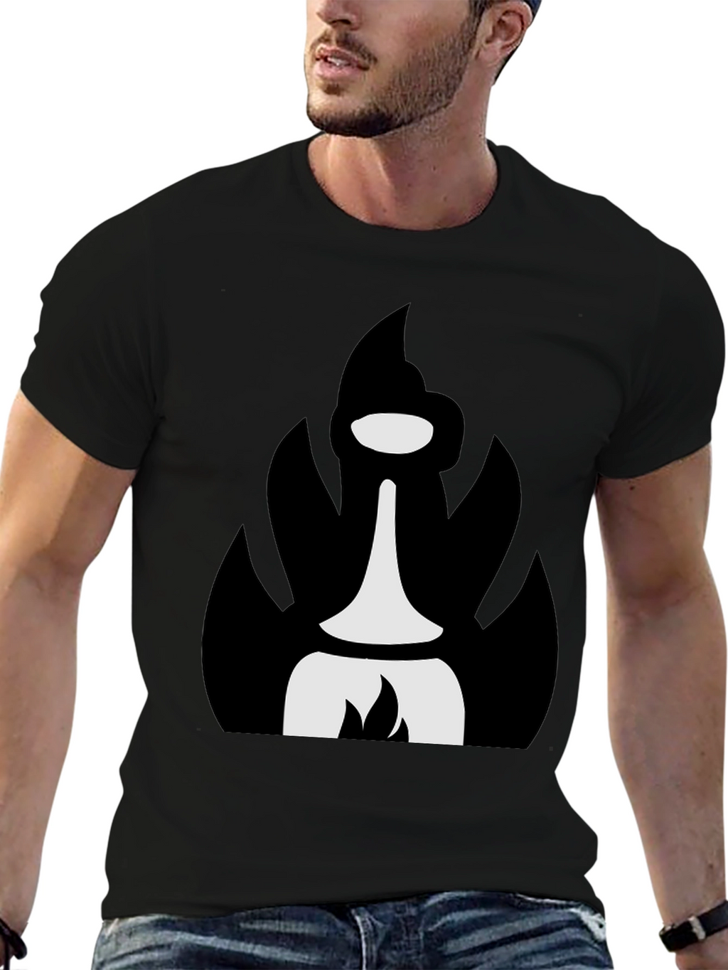 Abstract Black T-Shirt with Unique Graphic