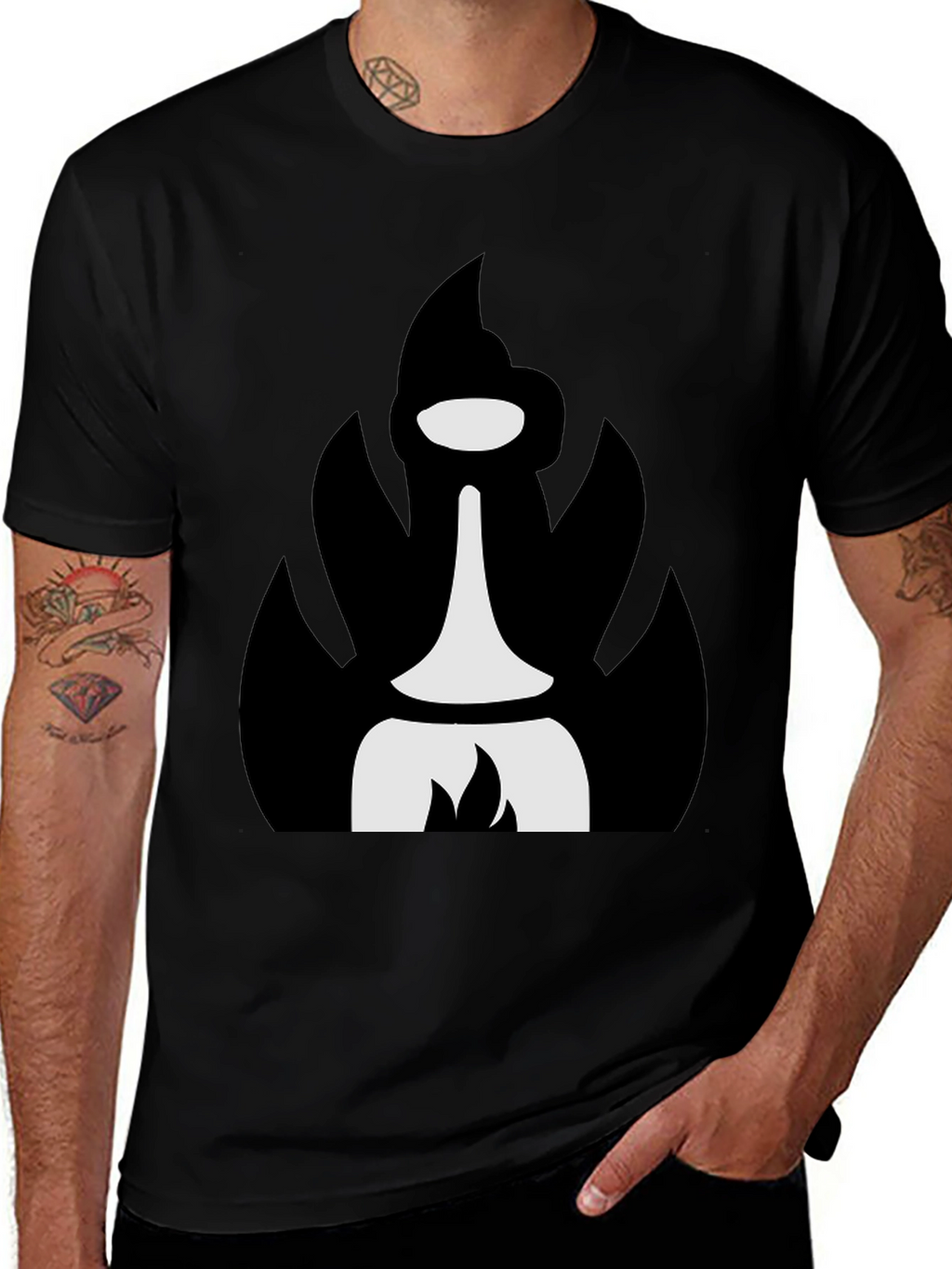 Abstract Black T-Shirt with Unique Graphic