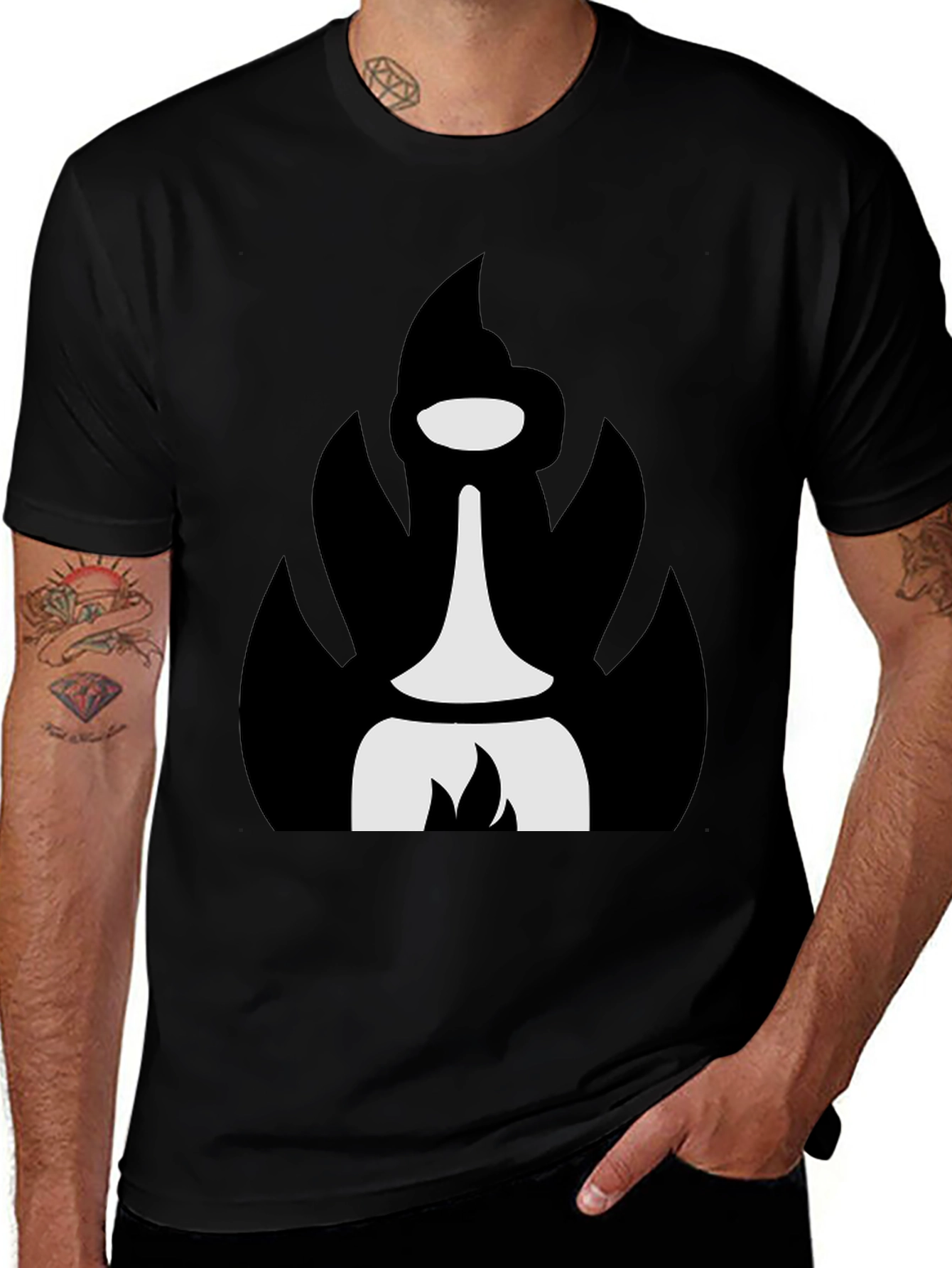 Abstract Black T-Shirt with Unique Graphic