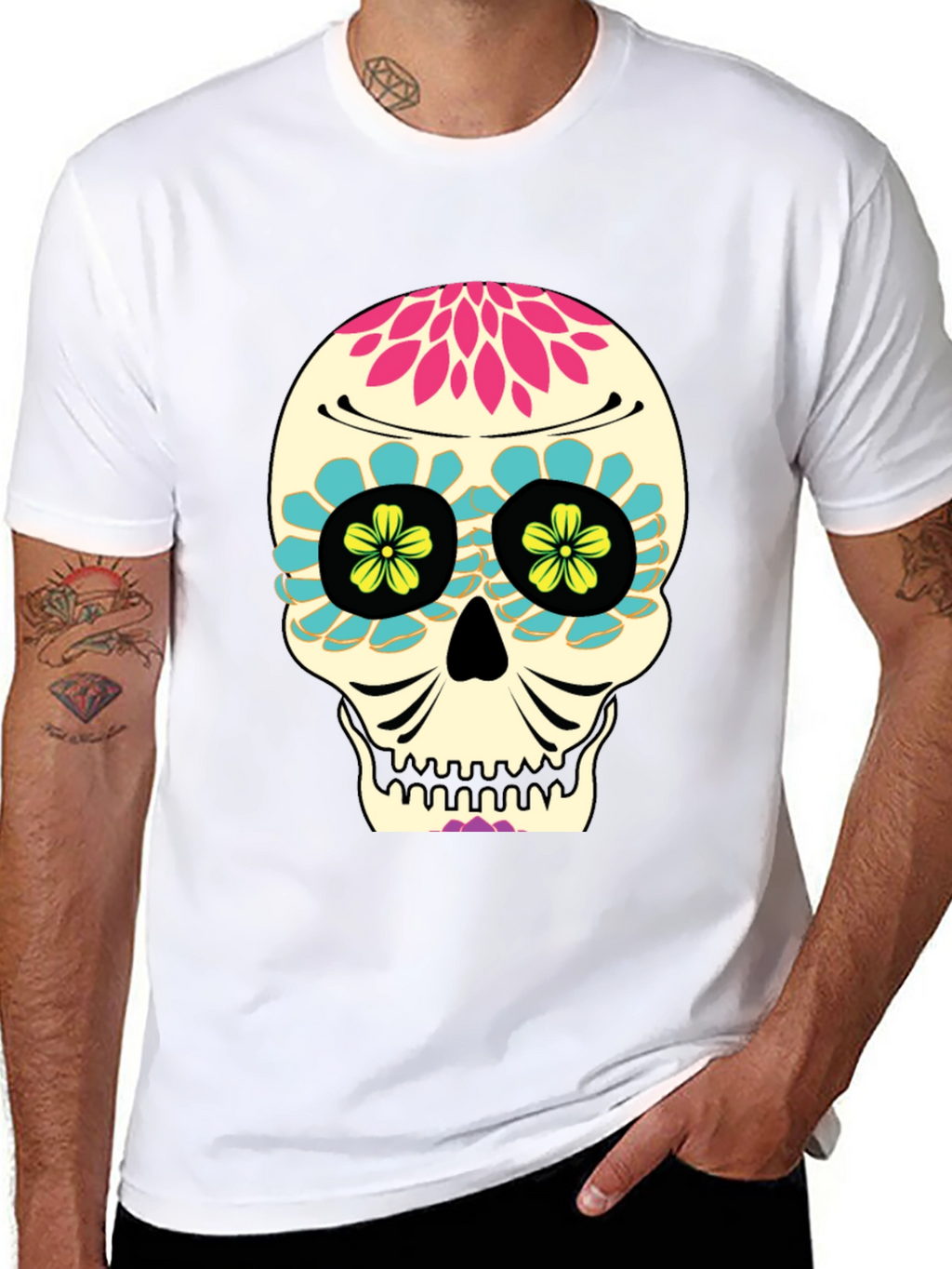 Day of the Dead Skull T-Shirt - Black