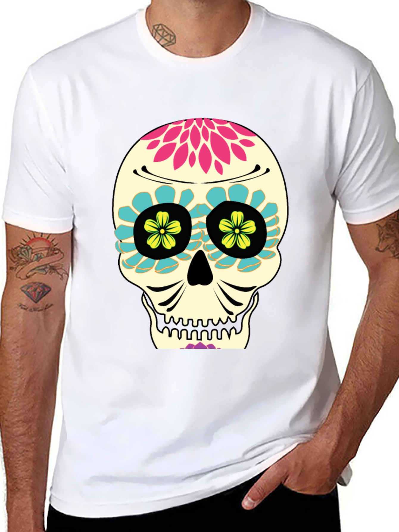 Day of the Dead Skull T-Shirt - Black