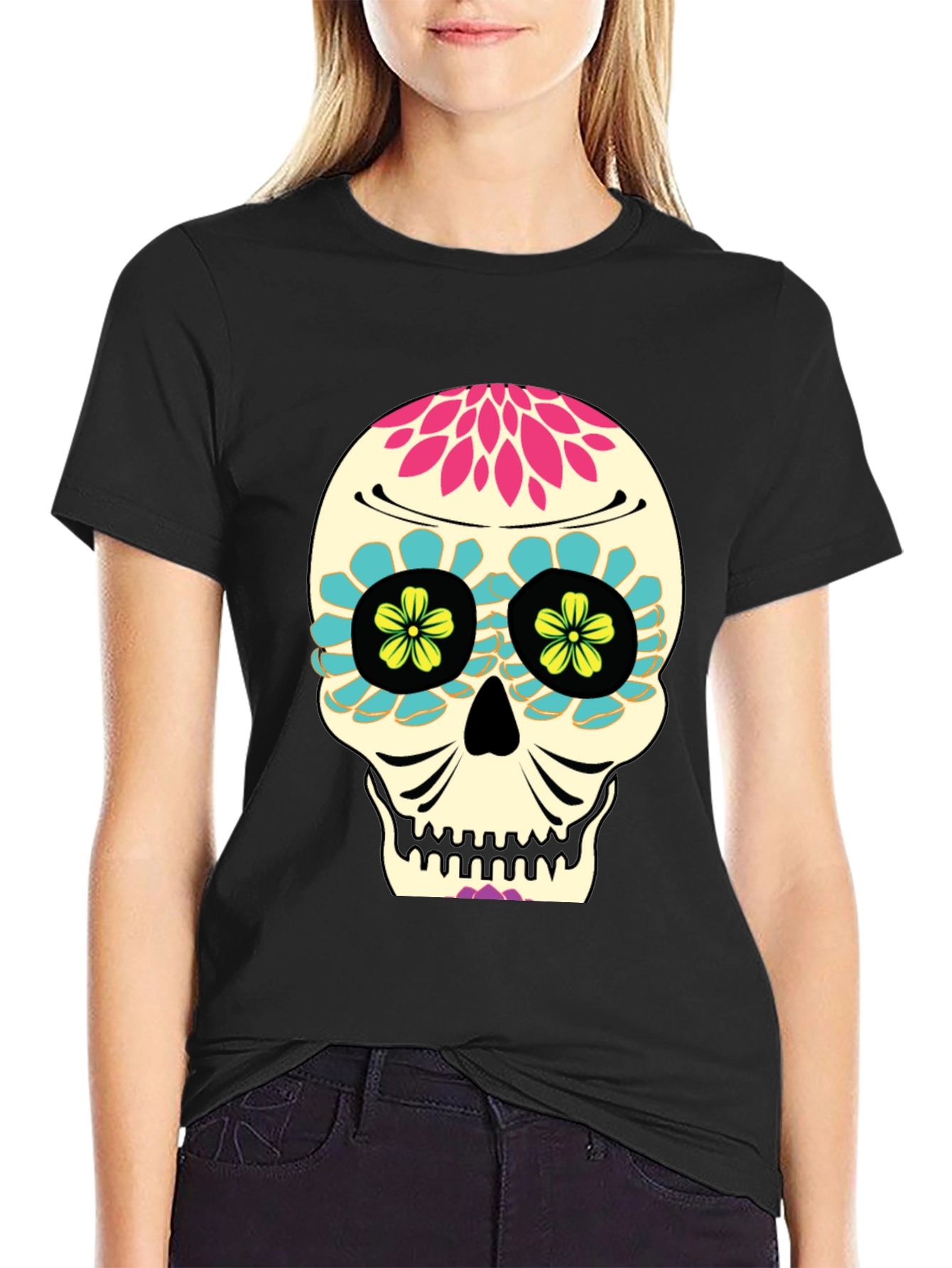 Day of the Dead Skull T-Shirt - Black