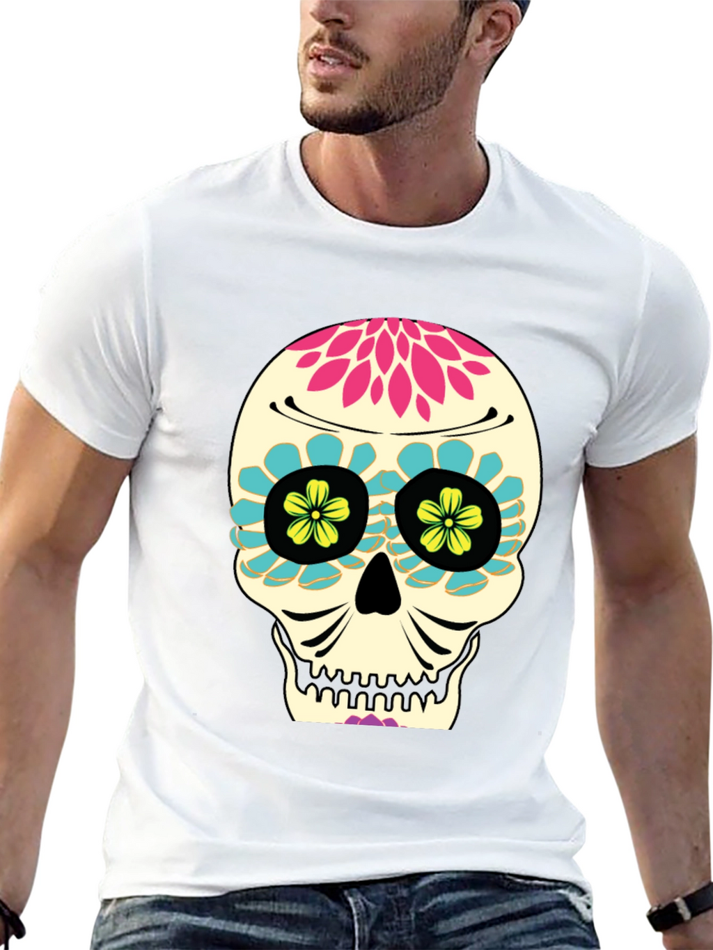 Day of the Dead Skull T-Shirt - Black