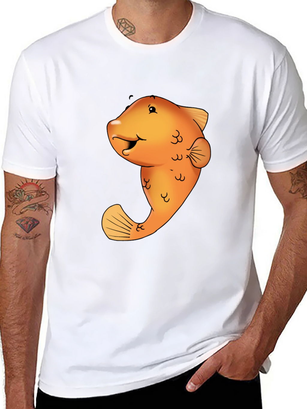 Funny Fish Graphic Tee - Black