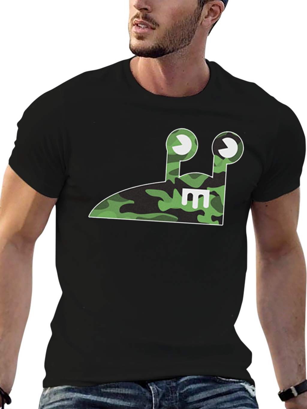 Camo Slug E T-Shirt - Fun Unique Design