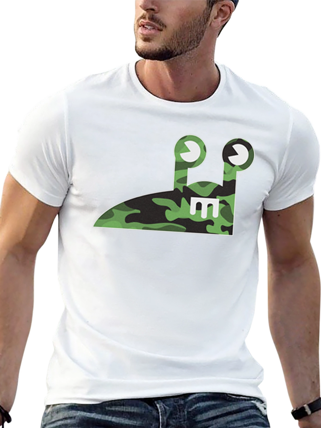Camo Slug E T-Shirt - Fun Unique Design