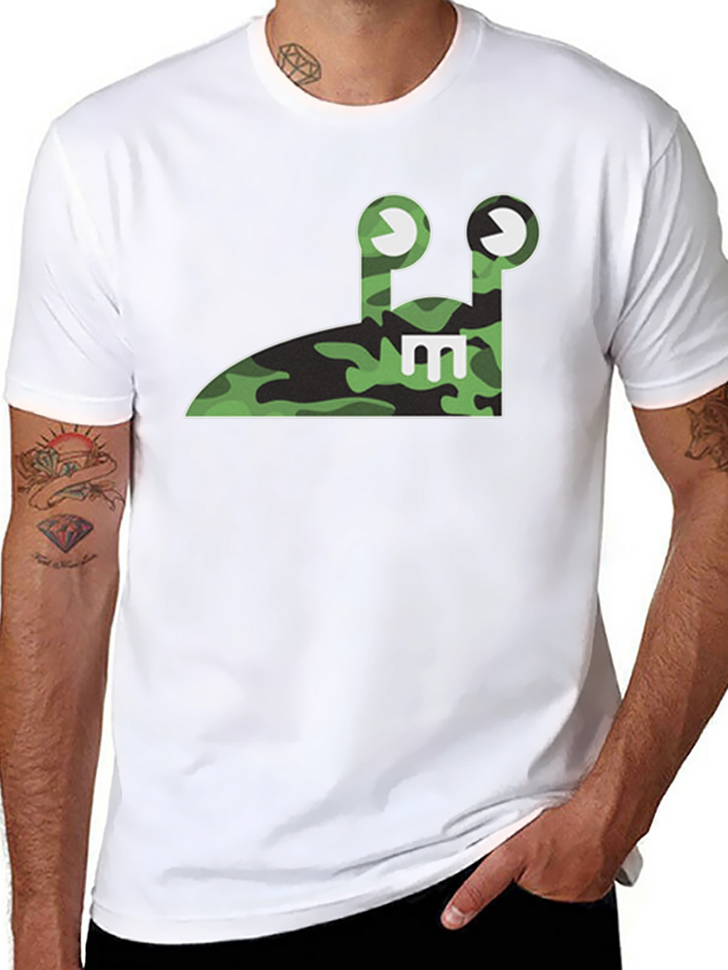 Camo Slug E T-Shirt - Fun Unique Design