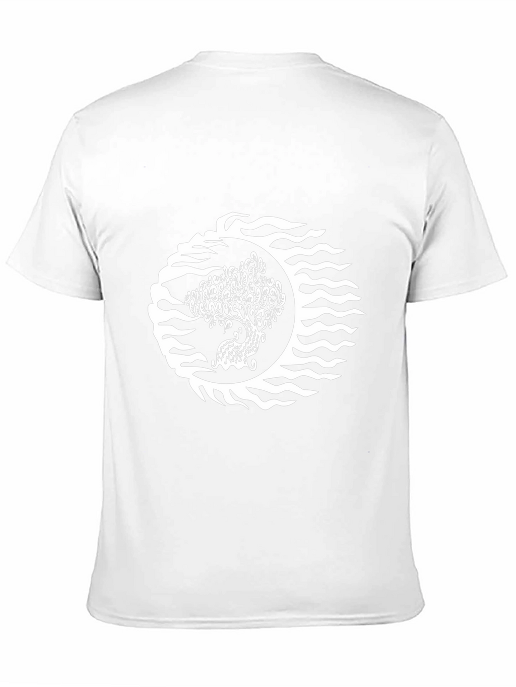 Black T-Shirt with Tree & Wave Graphic Design