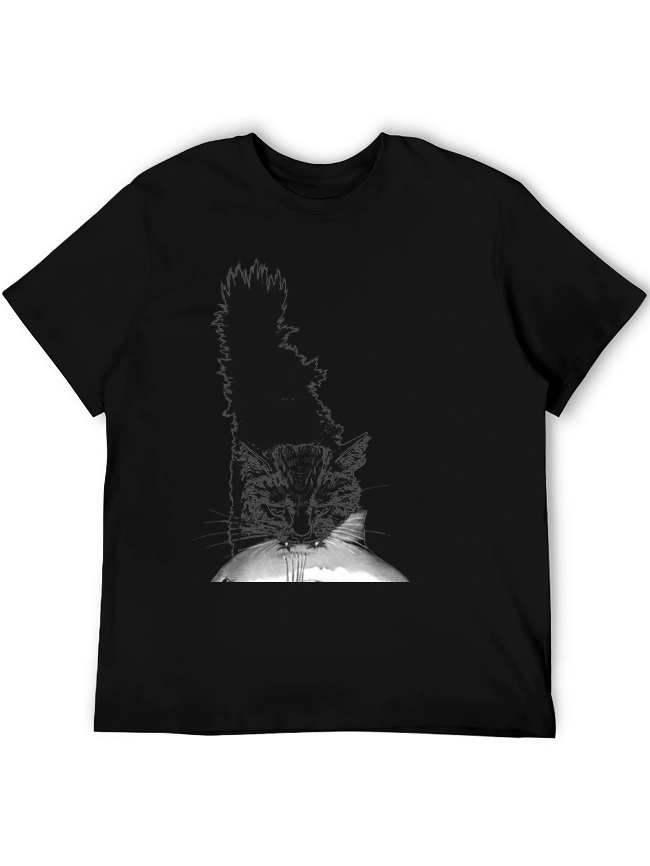 Black Cat Peek T-Shirt - Soft Cotton Tee