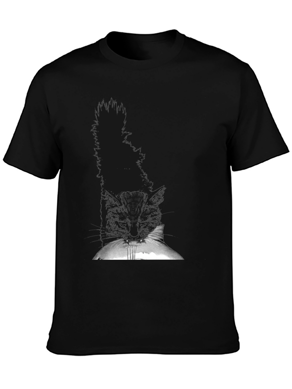 Black Cat Peek T-Shirt - Soft Cotton Tee