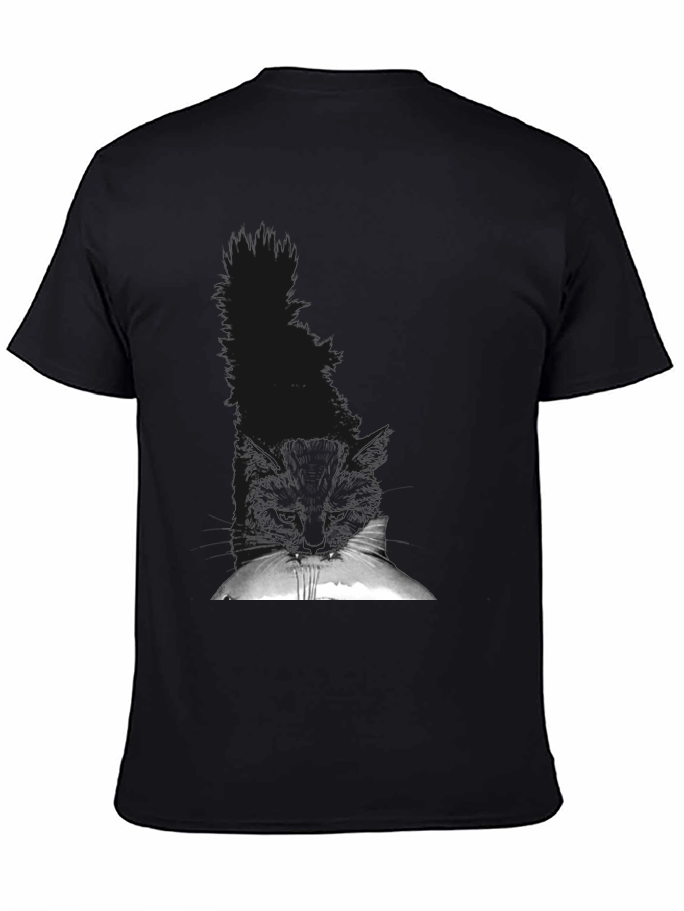 Black Cat Peek T-Shirt - Soft Cotton Tee