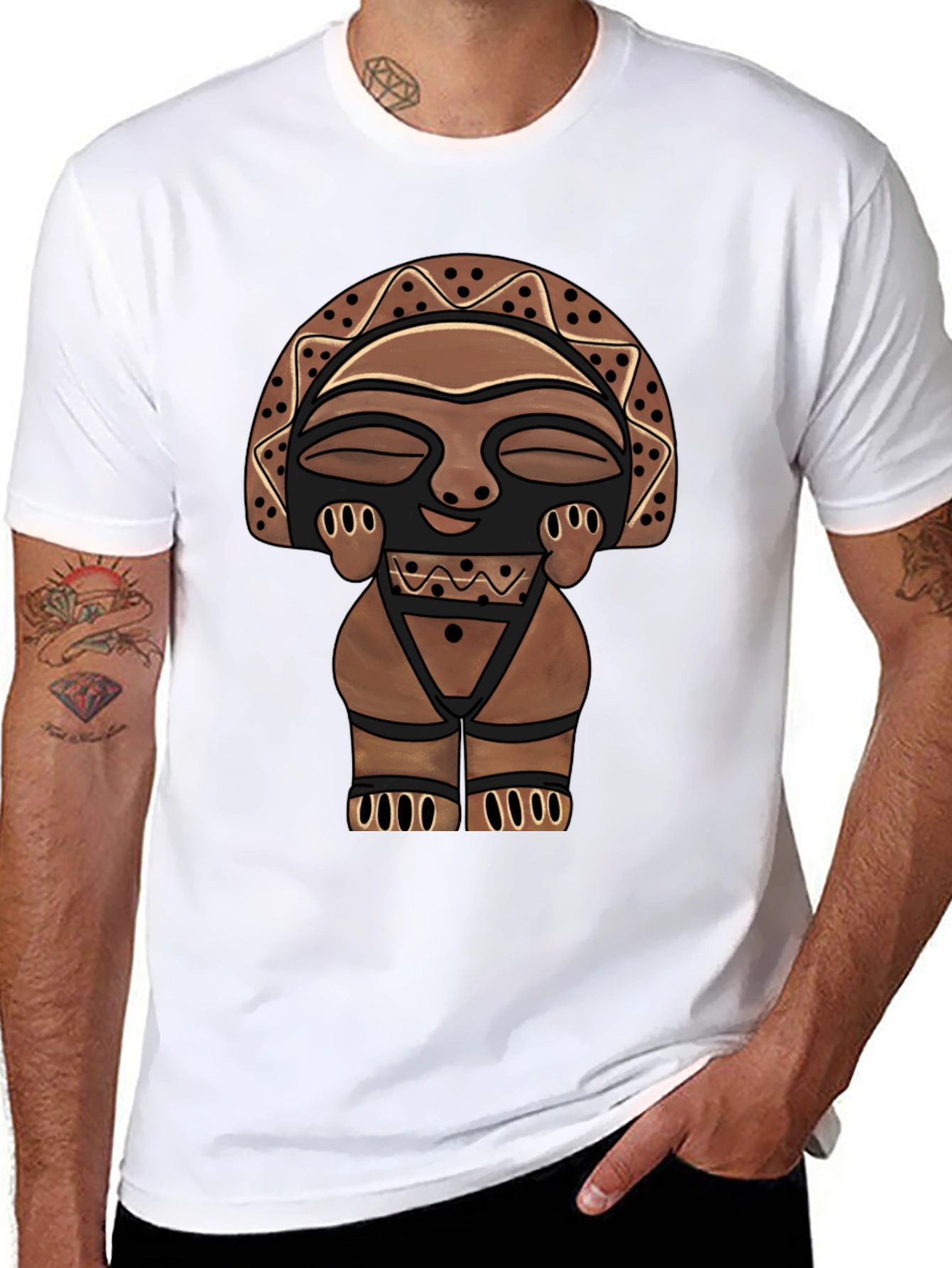 Tribal Totem Graphic Tee - Mens Black T-Shirt