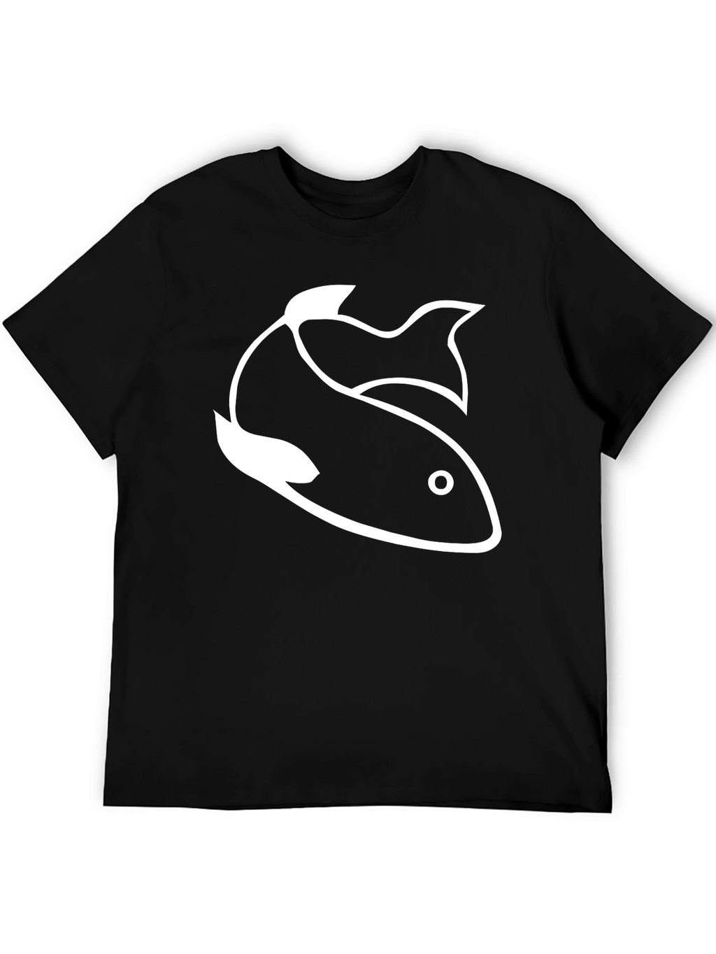 Fish Graphic Tee - Classic Black Cotton T-Shirt