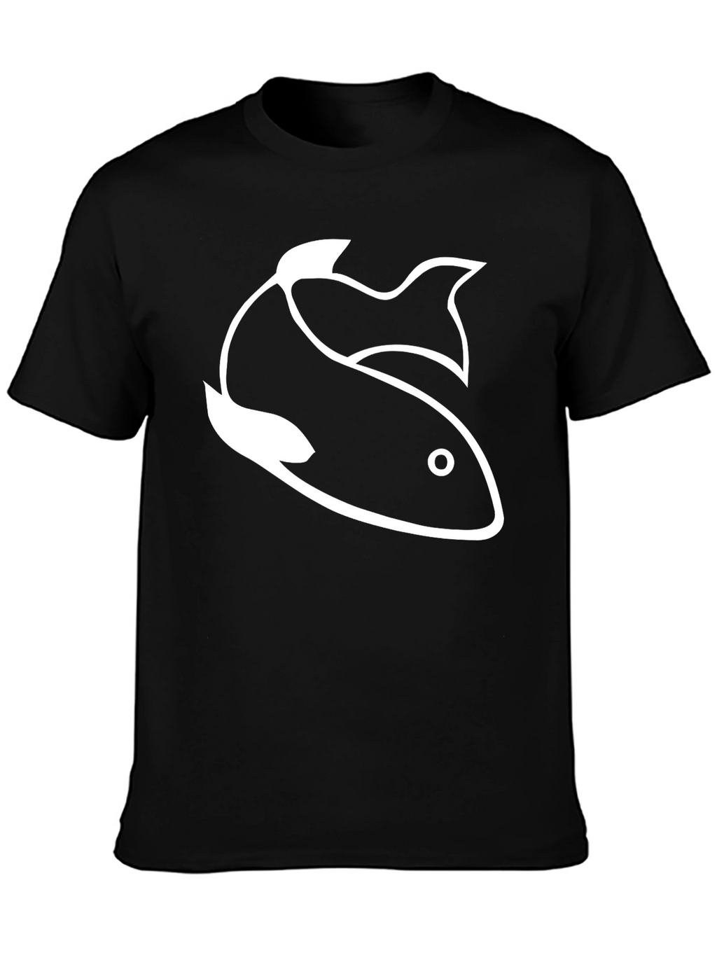 Fish Graphic Tee - Classic Black Cotton T-Shirt