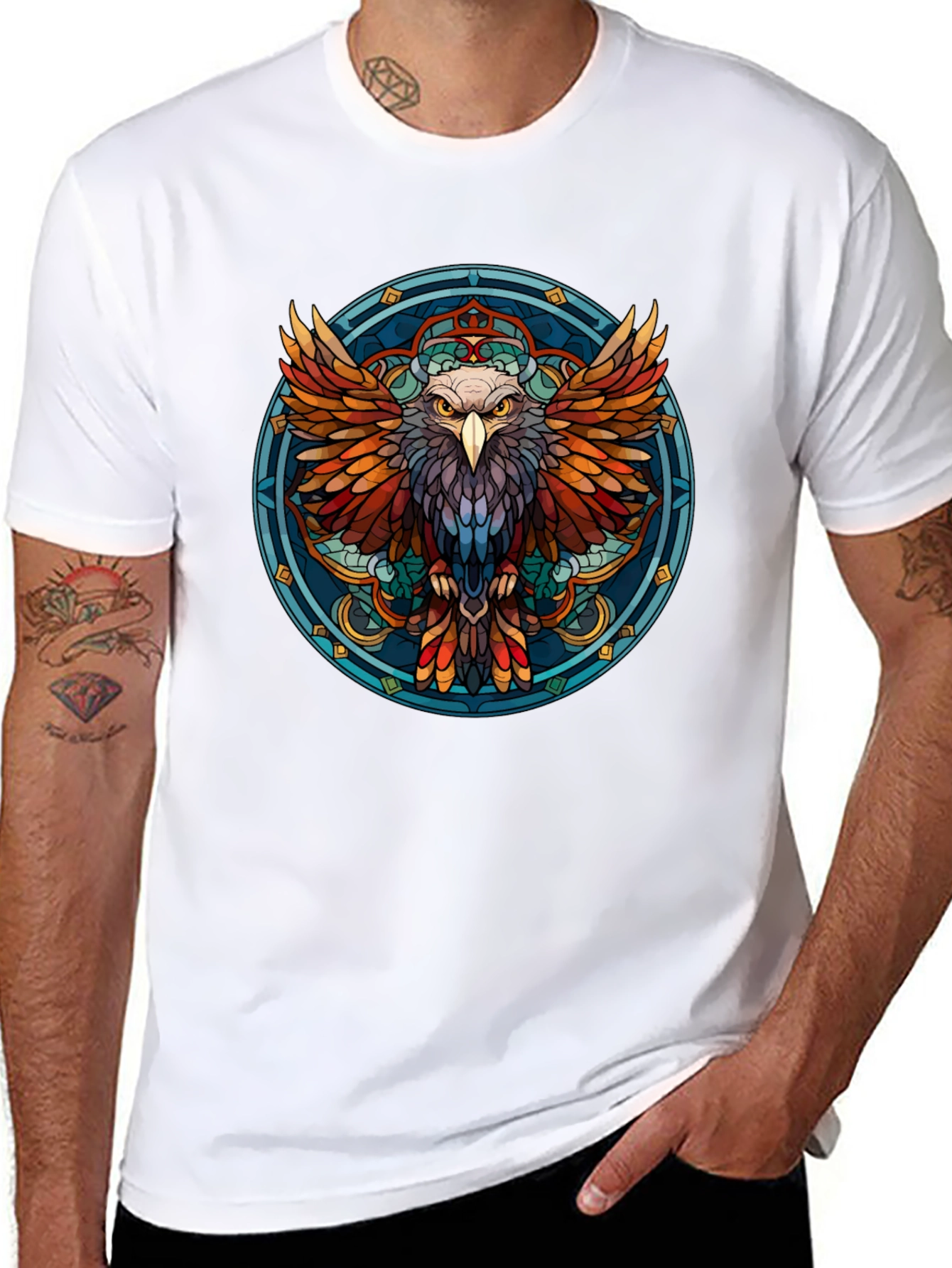 Eagle Mandala Graphic Print T-Shirt