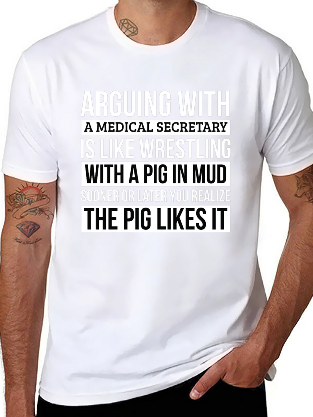 Medical Secretary Pig Wrestling T-Shirt