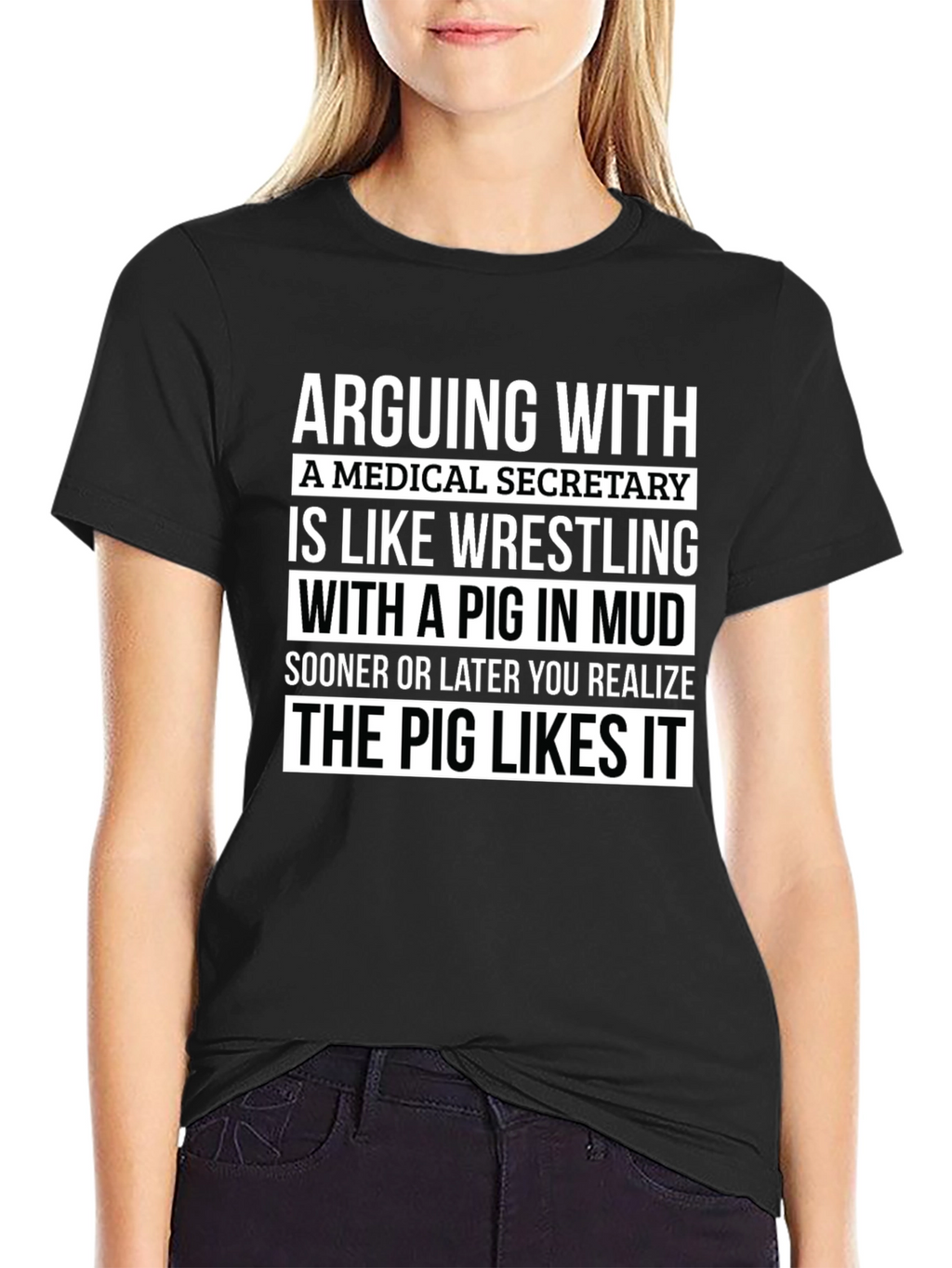 Medical Secretary Pig Wrestling T-Shirt