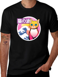 Cat Wave Graphic Tee - Unique Japanese Style Shirt