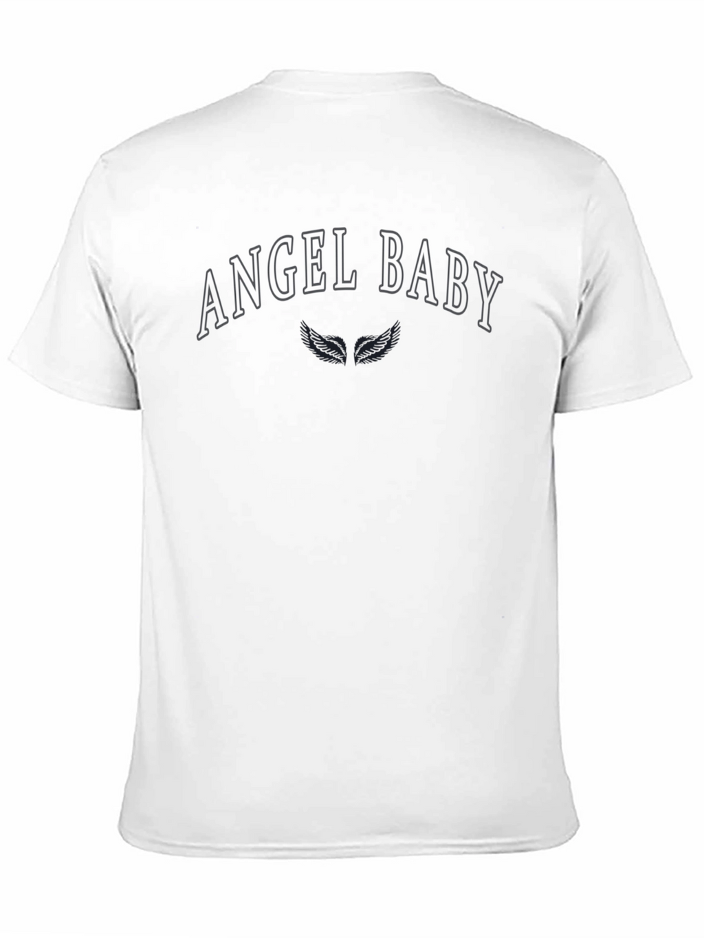 Angel Baby Graphic T-Shirt - Black Crew Neck Tee