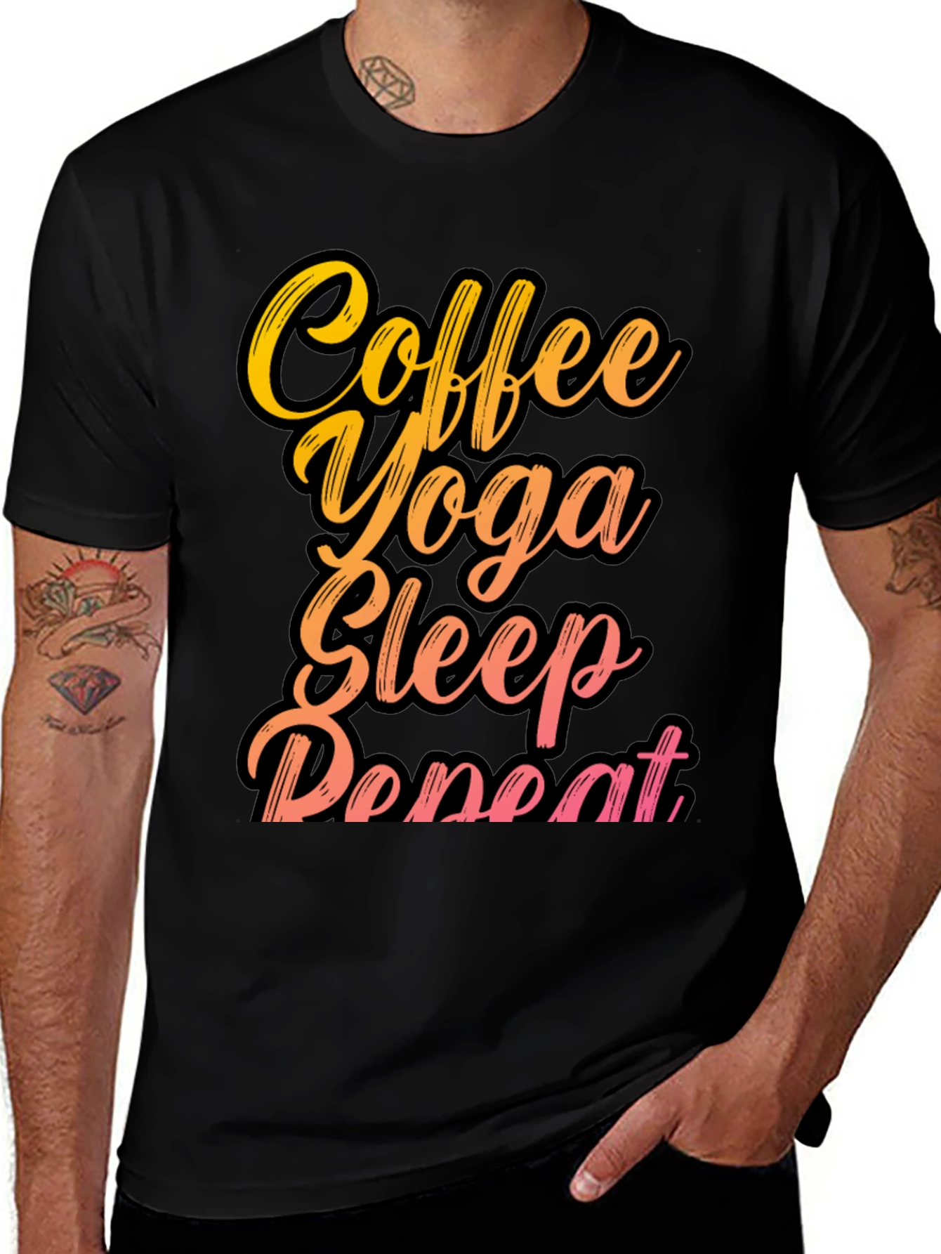 Coffee Yoga Sleep Repeat Graphic Tee