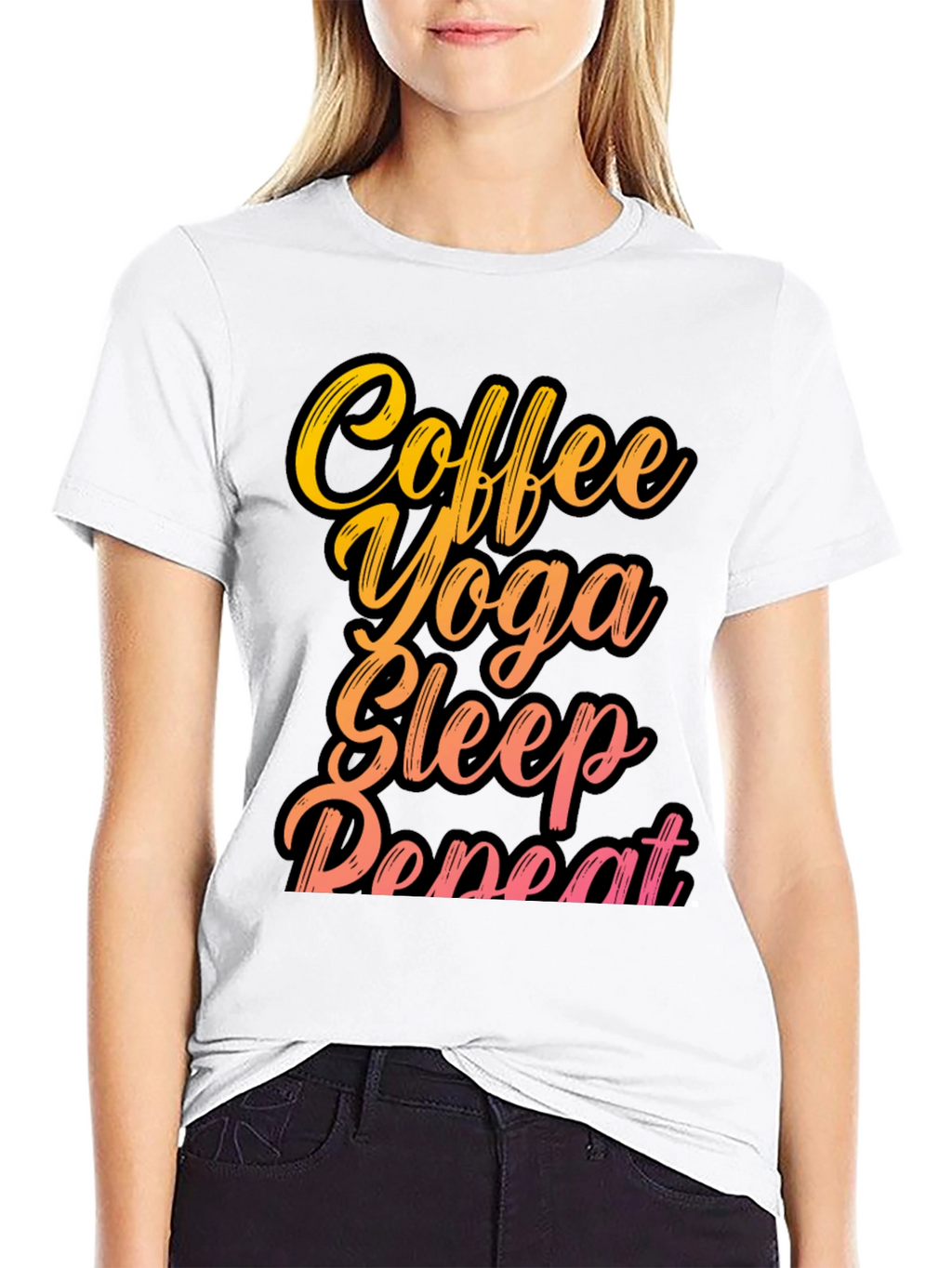 Coffee Yoga Sleep Repeat Graphic Tee