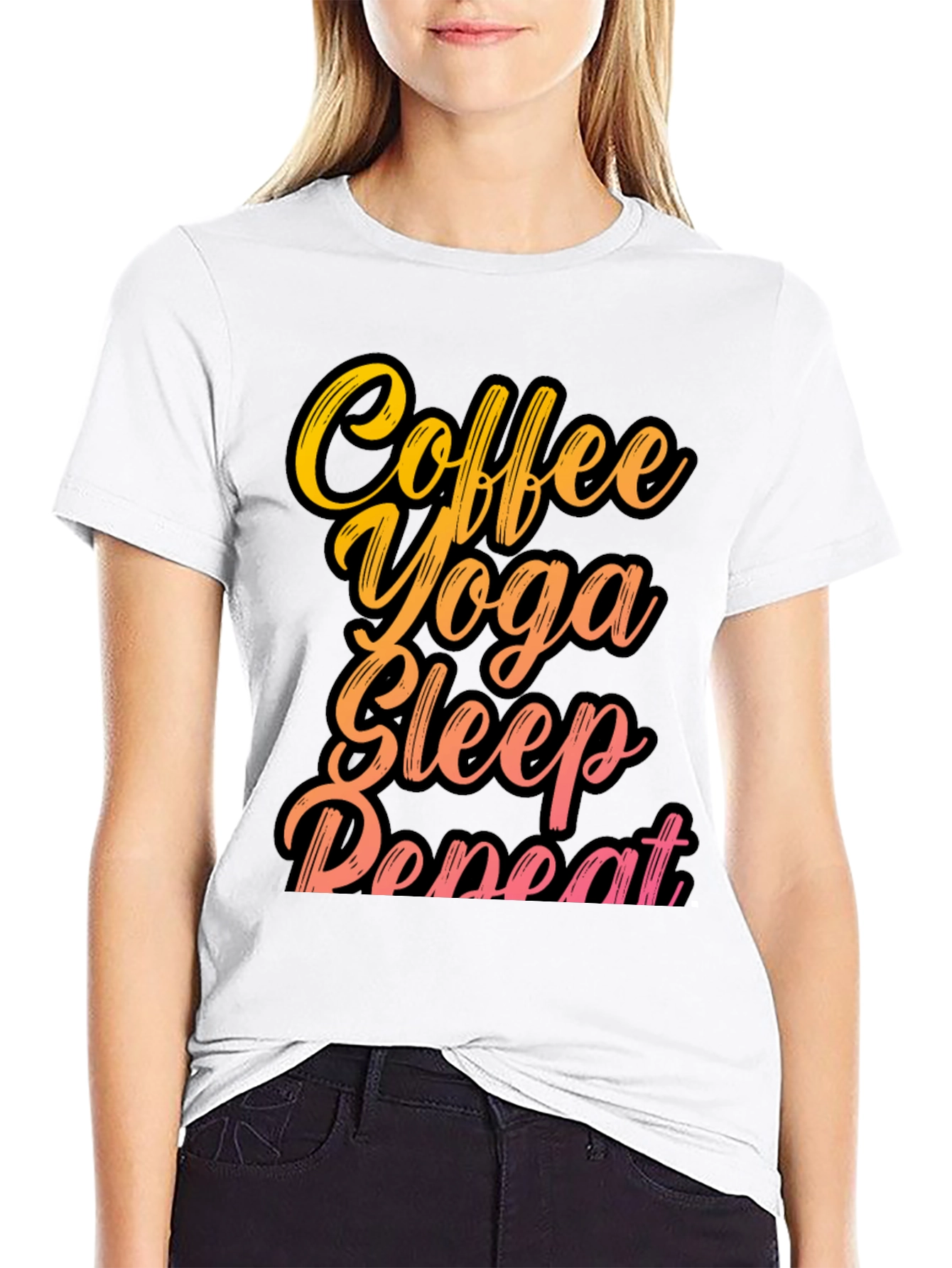 Coffee Yoga Sleep Repeat Graphic Tee