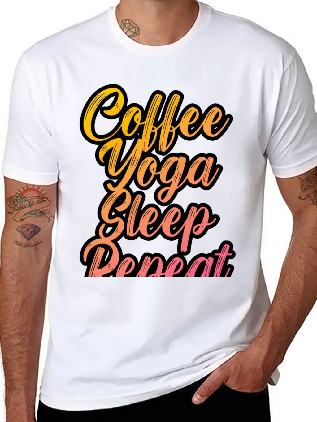 Coffee Yoga Sleep Repeat Graphic Tee