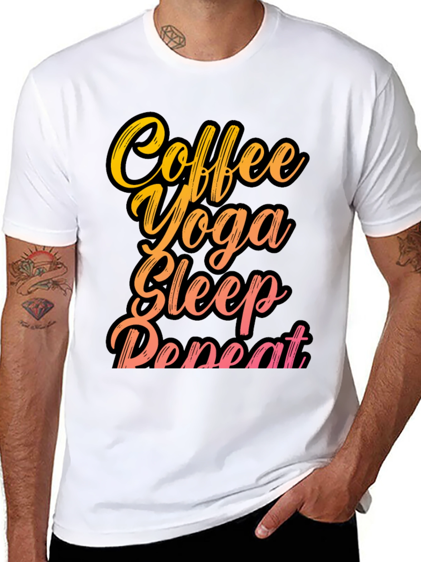 Coffee Yoga Sleep Repeat Graphic Tee