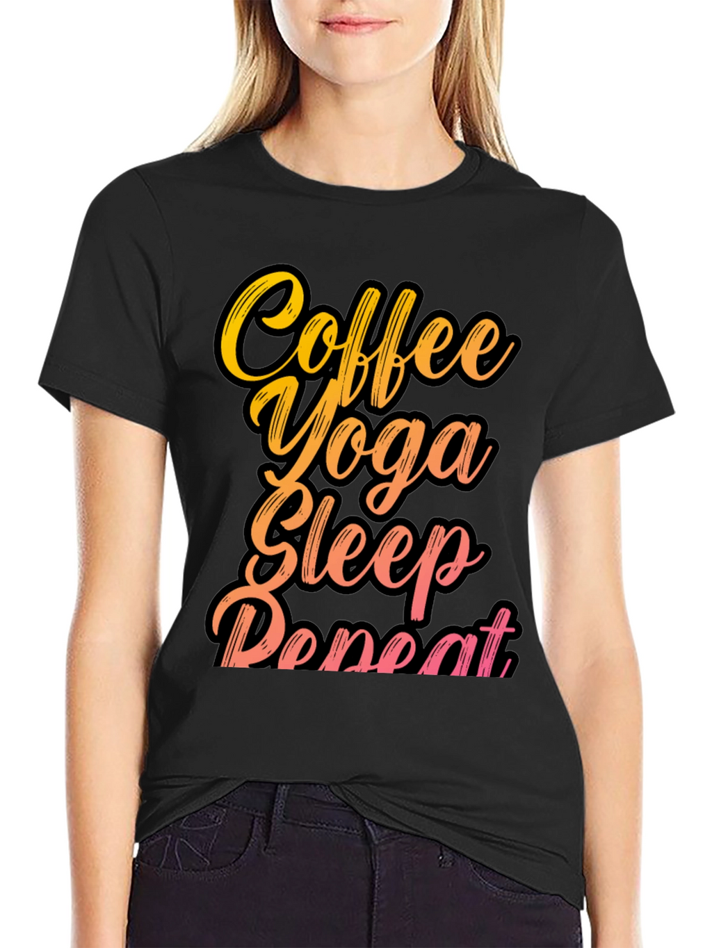 Coffee Yoga Sleep Repeat Graphic Tee