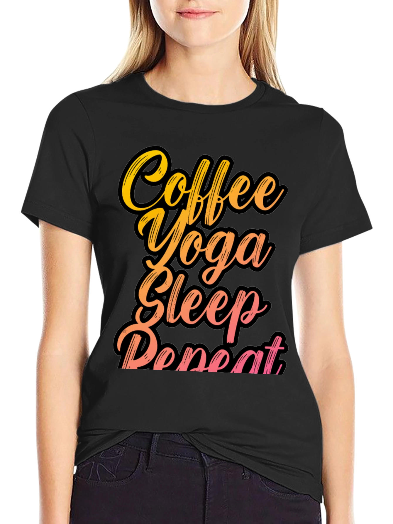 Coffee Yoga Sleep Repeat Graphic Tee